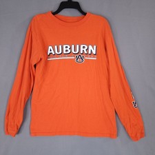 Auburn Men's Long Sleeve T-Shirt Orange Cotton Medium War Eagle