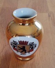 Vase mit Berliner Wappen in Gold  Manufaktur Fritz Montag Plankenhammer