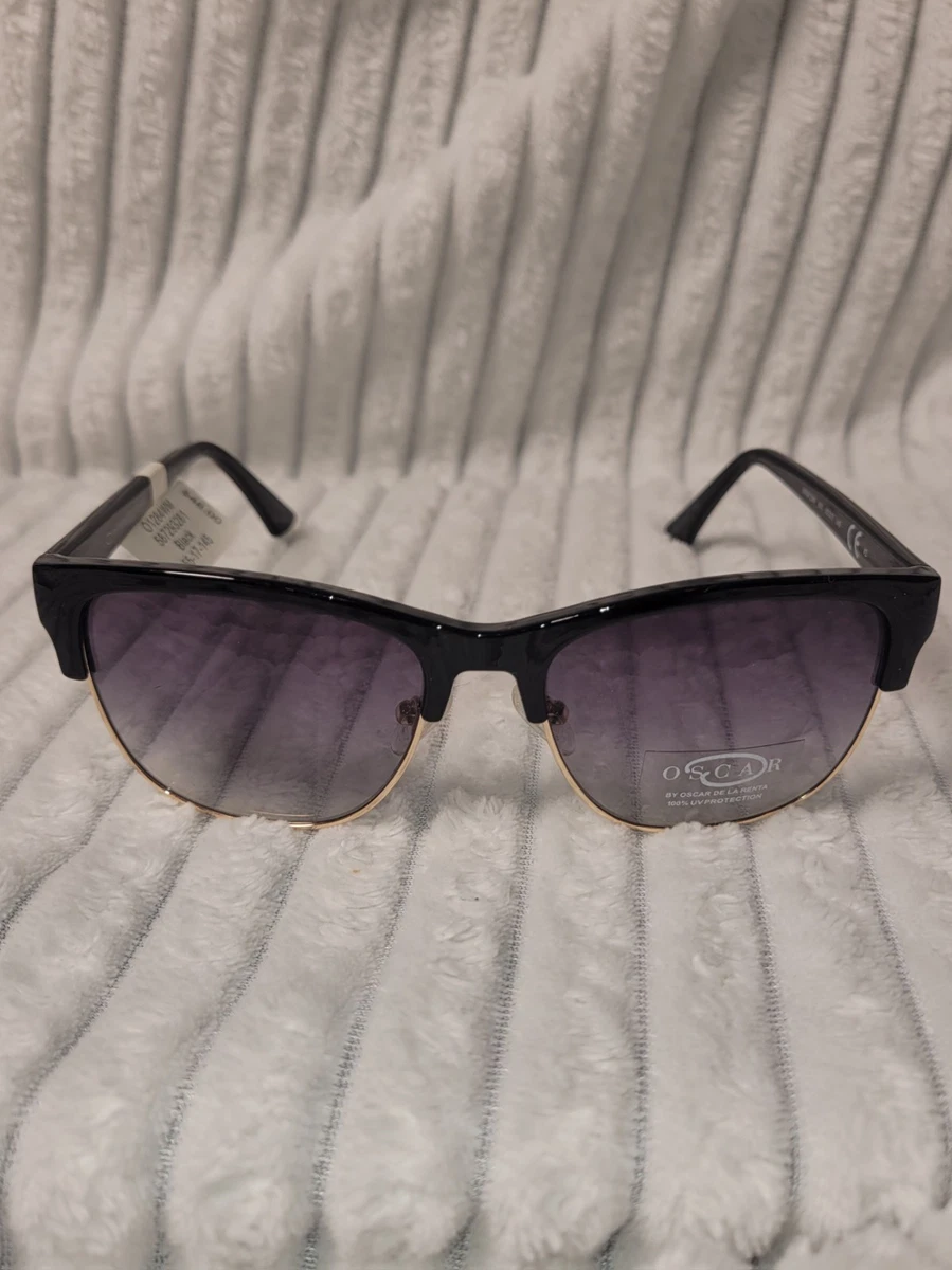Oscar de la Renta Black Oval Sunglasses for Women for sale  display picture 1