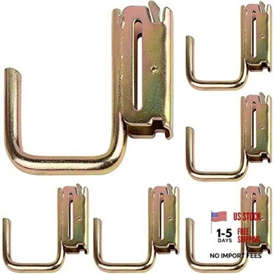6 Pack E-Track Steel J-Hooks,Tie-Down Accessories w/E-Track 2''(6Pack-Gold)