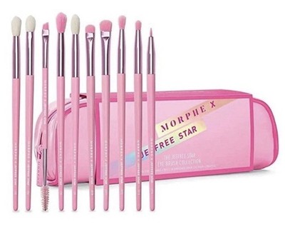 Morphe X Jeffree Star Eye Brush Set, Pink - 10 Pieces
