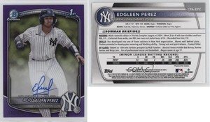 2025 Bowman Chrome Prospect Purple Refractor /250 Edgleen Perez #CPA-EPZ Auto