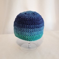 Handmade Crochet Newborn Baby Beanie Hat Cool Stripes-NEW