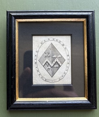 Antikes heraldisches Wappen Gravur Katherine Gertrude Robinson