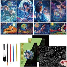 11.2x8.2Rainbow Scratch Art Paper for Adults and Kids, Scratch Art Books for ...