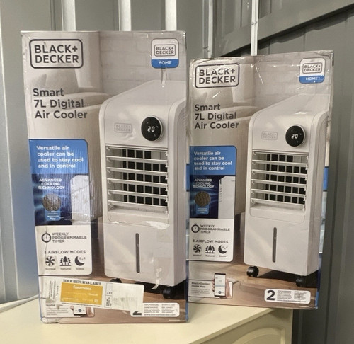 BLACK+DECKER Smart 7L Digital Portable Evaporative Air Cooler White Remote