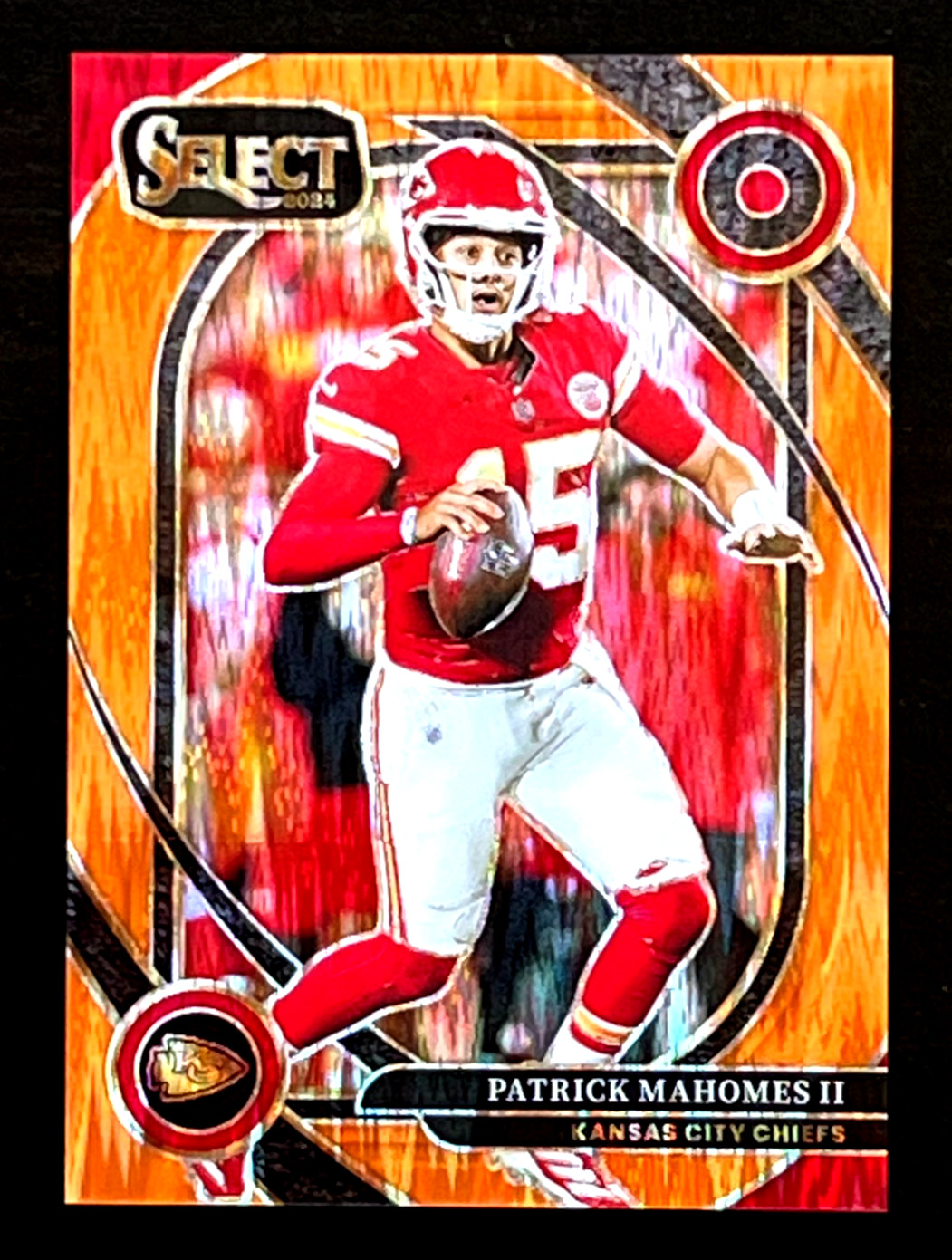 Patrick Mahomes II 2024 Panini Select Orange Shock Prizm 83/399 Chiefs #223