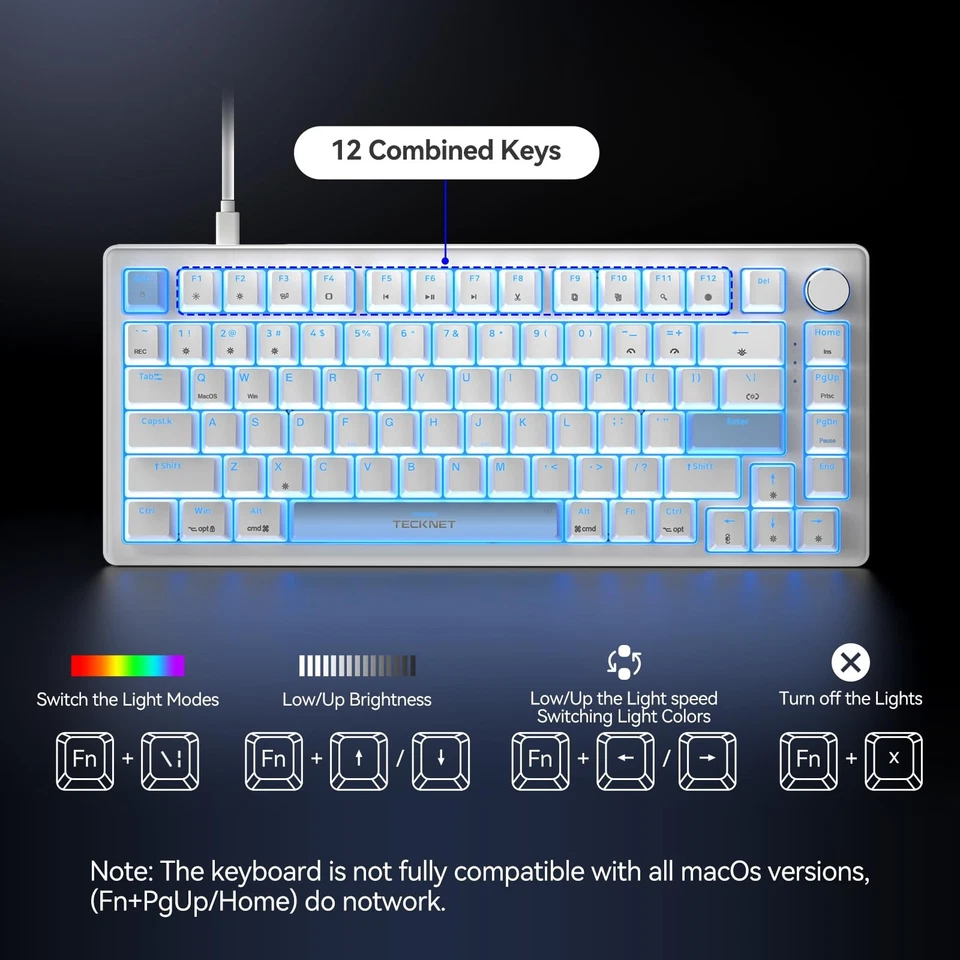 Wired Gaming Keyboard, RGB Backlit Keyboards with Gasket Structure, USB C Mec... - Image 3 of 4