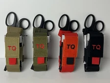 Tourniquet and Shear Holder Pouch MOLLE - Includes Shears & Tourniquet 4 Colors