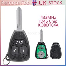 3 Button Remote Car Key Fob ID46 433MHz For Chrysler 300C 2005 2006 2007 2008