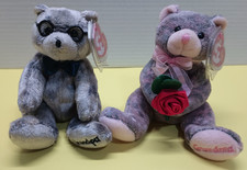 2 Ty Beanie Baby Grandfather and Grandma Bear Internet Exclusive 2004