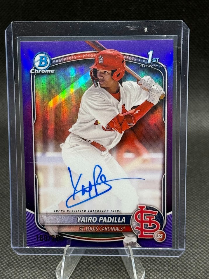 2025 Bowman Chrome 1st Yairo Padilla Purple Refractor Auto /250 #CPA-YP