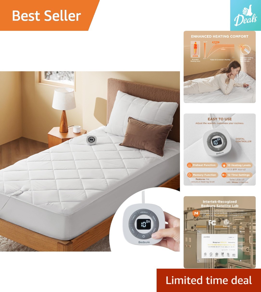 Comfortable Twin Bed Warmer - 10 Heat Levels & Preheat Featu