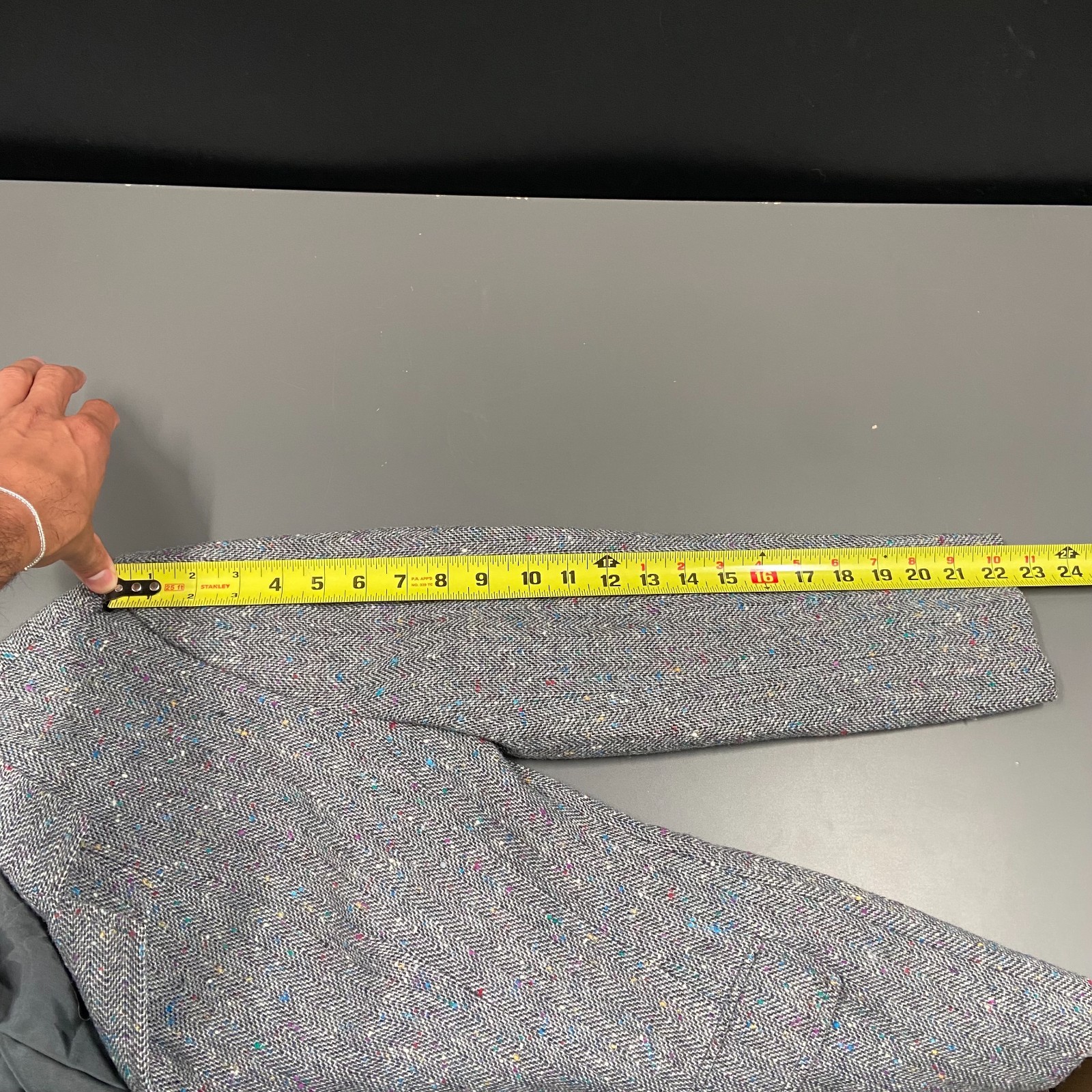 Vtg Pendleton Gray Confetti Herringbone Tweed 100… - image 6