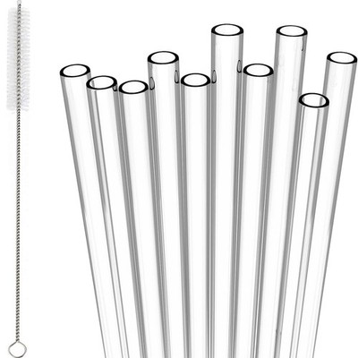 20 Stück Kunststoff Strohhalme 20 Stück wiederverwendbar mit 19 mm x 7 mm, transparent 