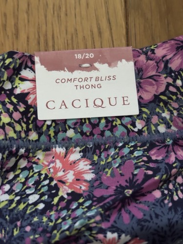 Plus Size 18/20 Lane Bryant Cacique Comfort Bliss Thong Nylon Colorful Flowers - Picture 4 of 6