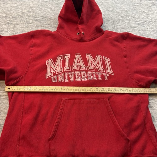 Sudadera con Capucha Vintage Champion Tejido Inverso Miami University Roja Años 80 XL - Imagen 5 de 7