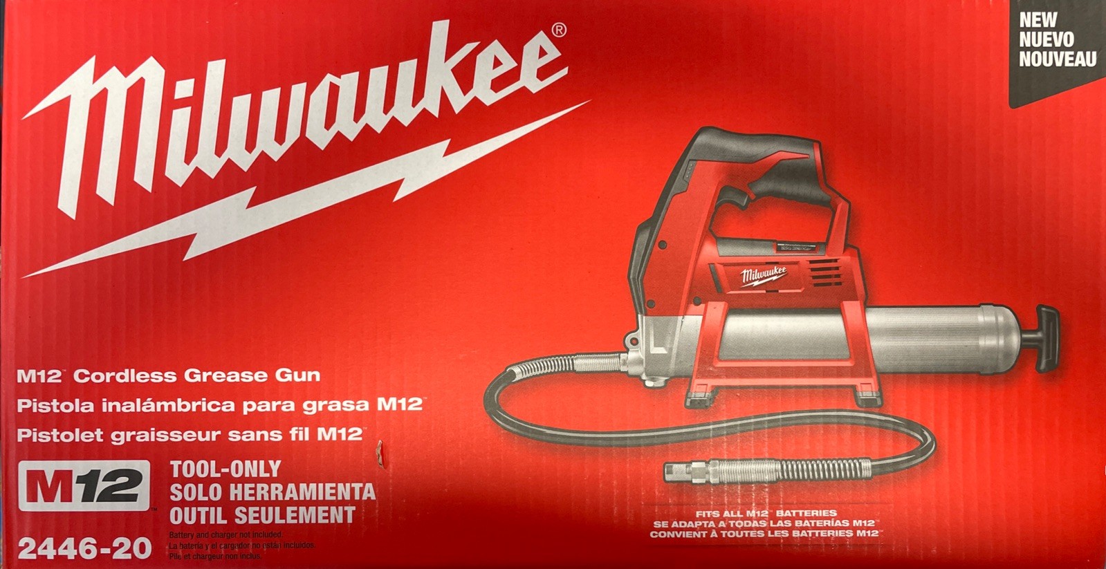 Milwaukee 2446-20 M12 Cordless Grease Gun New