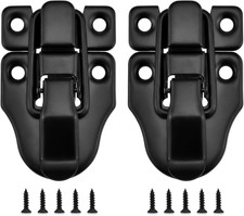 Toggle Hasp Latches Hardware with Hardening Screws, 2 Pack Black Classical Duckb