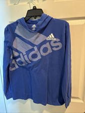 Adidas boys T-shirt / Lg / Hooded / Knit / Royal Blue/ 100 Cotton