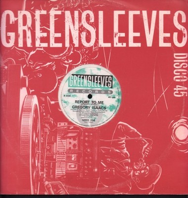 Gregory Isaacs Report To Me 12'' vinyl UK Greensleeves 1989 with die cut company