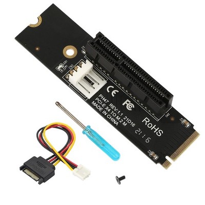 GELRHONR NGFF M.2 to PCI-E 4X 1X Riser Card,M.2 Key M 2260 2280 SSD Port to... 