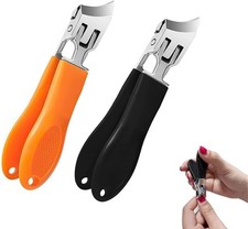2PCS Wide Jaw Opening Anti-Splash Slanted Nail Clipper, Slanted Nail Clippers,