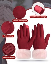 4 Pairs Thermal Winter Gloves for Women Touchscreen Soft Lining Suede Gloves