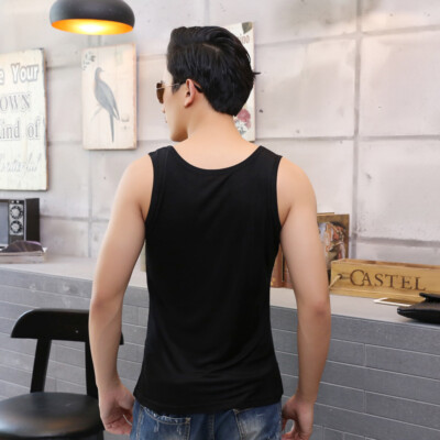 Sexy Men's 100% Pure Nature Silk Tank Sleeveless Top Knit Vest Singlet Blouse