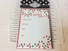 HOLIDAY CHEER PARTY INVITATIONS New sealed 10 Invites/envelopes Holiday Cheer
