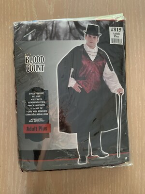Blood Count Costume Adult Standard, Large, Plus