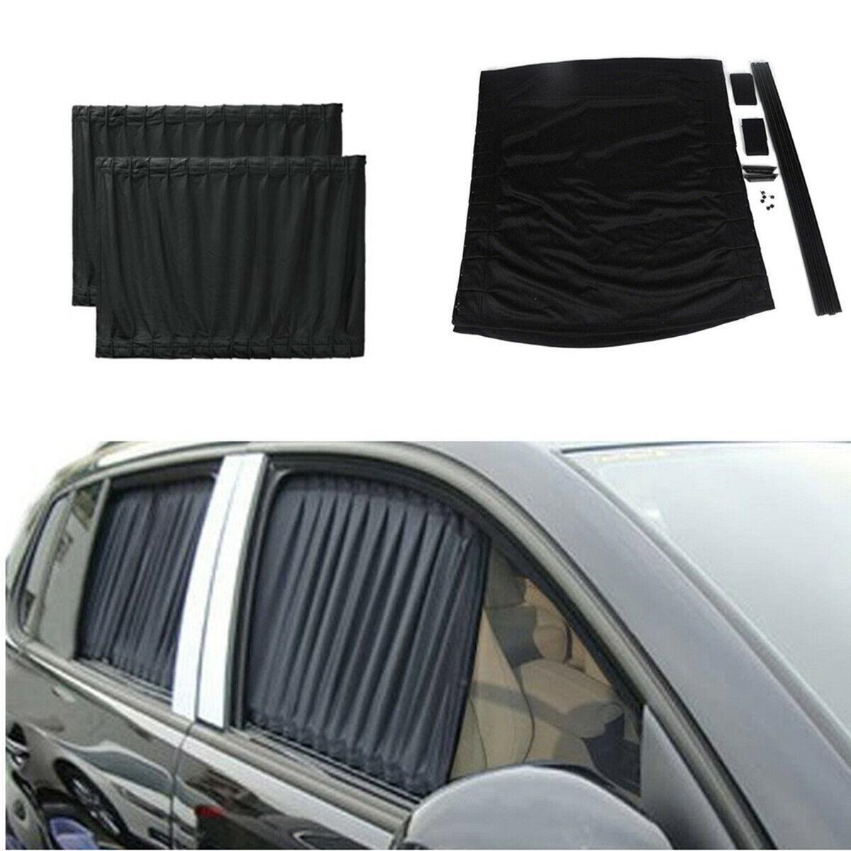 2x Foldable VIP Curtain Sun Visor Shade Shield UV Block Fit For Car Side Windows