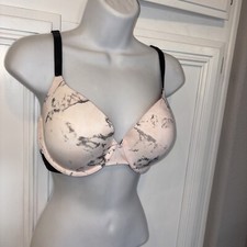 NWT Victoria's Secret PINK Wear Everywhere Push Up Bra 36D Pink Gray Marbled