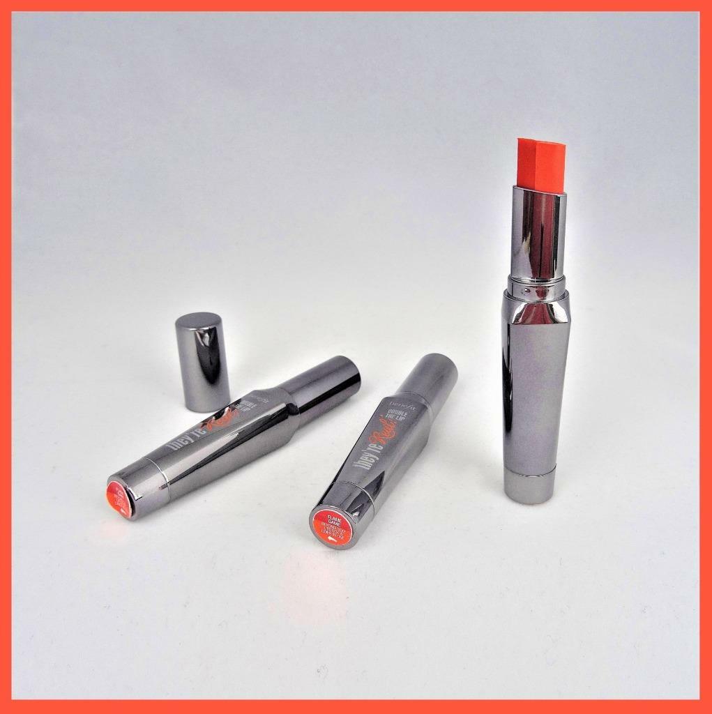 BeneFit They're Real Double Lip Lipstick And Liner FLAME GAME  x 3 Pc LOT .02 oz