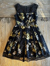 Eliza J dress 4, cocktail black/ floral/ mesh Excellent condition