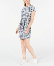 Ideology Printed Tie-Front T-Shirt Dres Goblin Blue XS