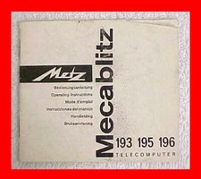 METZ MECABLITZ TELECOMPUTER MODEL 193 195 196 CAMERA FLASH MANUAL BOOKLET