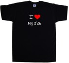 T-shirt Humoristique « I Love My Job » – Diverses Couleurs, Manches Courtes – Marque Fruit Of The Loom