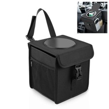 Portable Car Trash Can Garbage Bin Bag Organizer for Car SUV Waterproof Black