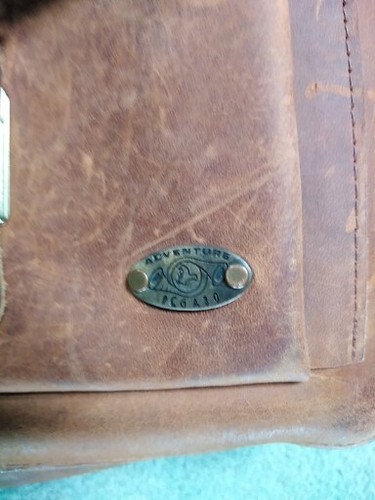 PEGABO ADVENTURE vintage weathered leather bag with Pockets, Buckles And Strap - Picture 5 of 12
