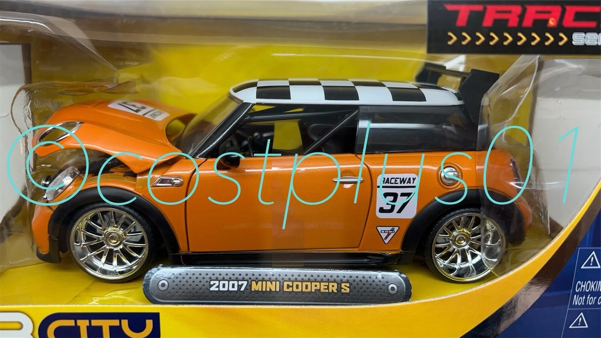 ミニカー Jada 1/24 Scion Dub City JADA DUB CITY 2007 MINI COOPER S 1:24 ORANGE WITH CHECKERED