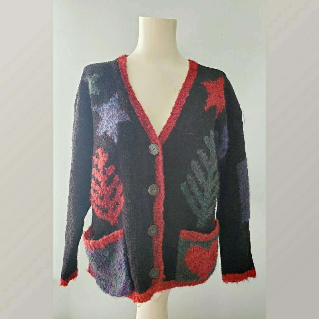 PBJ Sport Fall Leaves Vintage Cardigan 