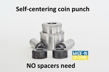 1/2" 2/5" Self-centering Coin Ring Punch Tool Auto CENTER Hole universal