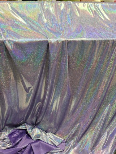 Purple Sparkly Iridescent Hologram Stretch Fabric by the Yard - Picture 7 of 9