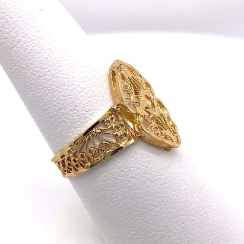 14KT YELLOW GOLD LADIES FILIGREE RING SIZE 7.75, 2.5 GRAMS - 第 3/6 張圖片