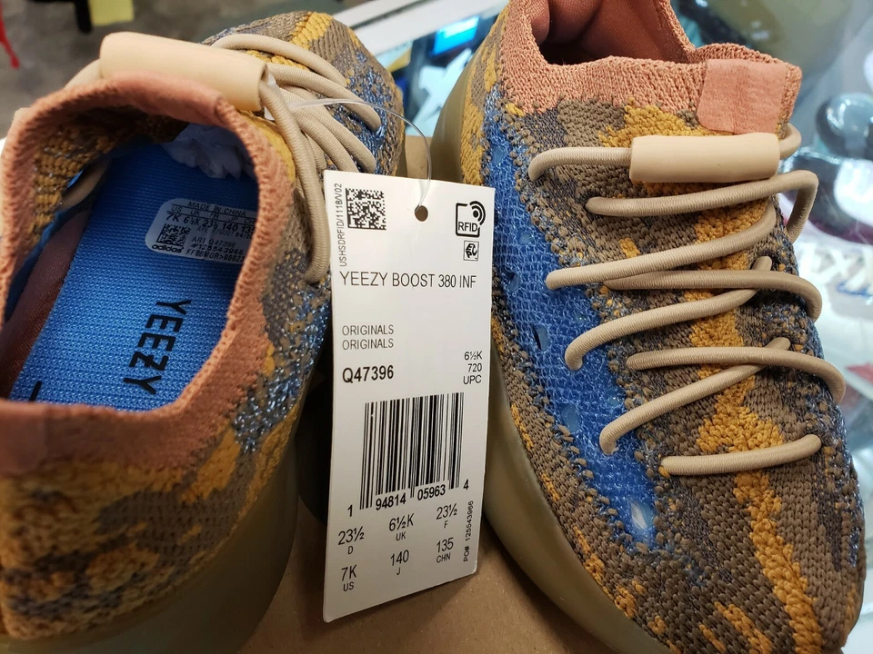 ADIDAS YEEZY BOOST 380 INFANTES "AVENA AZUL" TALLA. 7K / 7C Q47396 DS marrón Foto 3 de 4