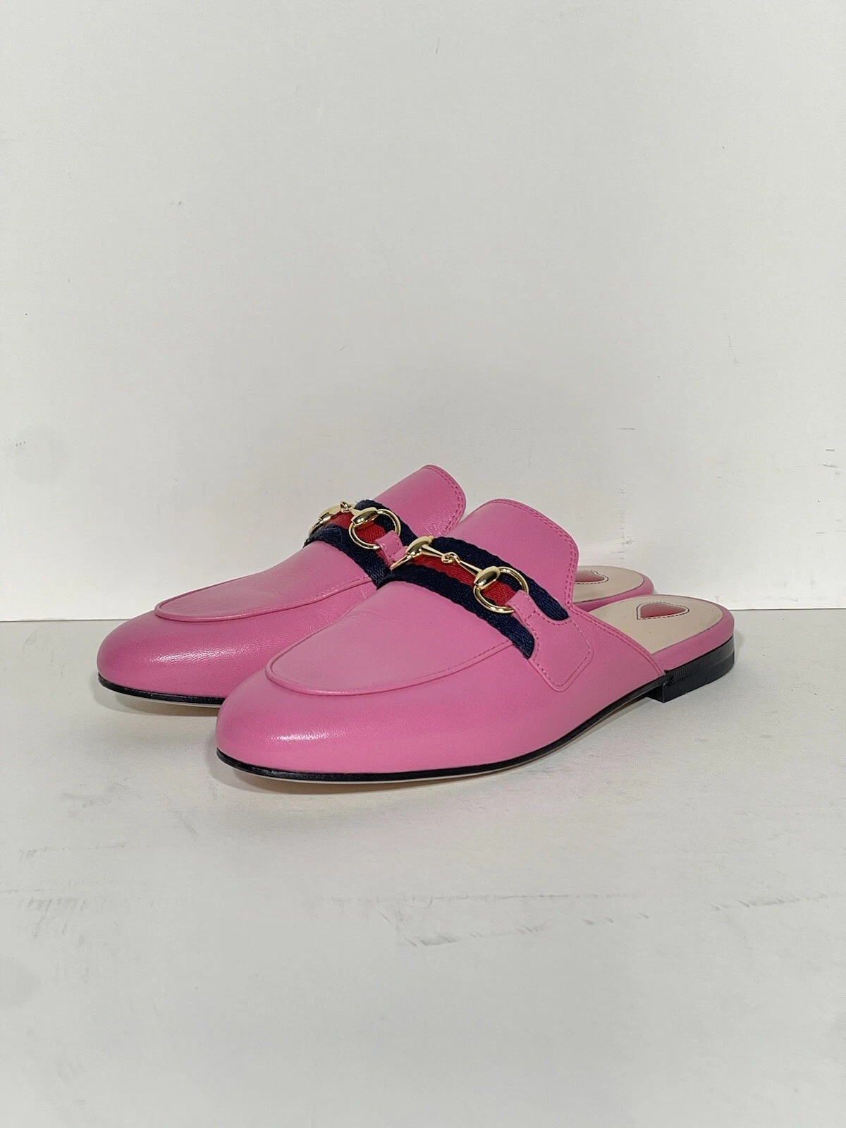 Chaussures décontractées en cuir Gucci Princetown pour femme rose taille 5,5 (taille 35 1/2 EU)