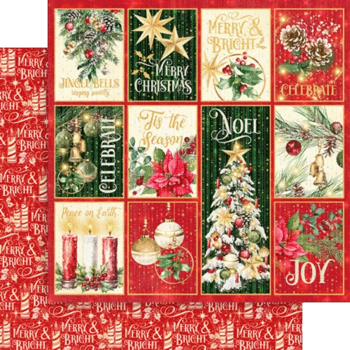 GRAPHIC 45 "MERRY & BRIGHT" 8X8 PAPER PACK CHRISTMAS HOLIDAYS SCRAPJACK'S PLACE - Image 4 of 4