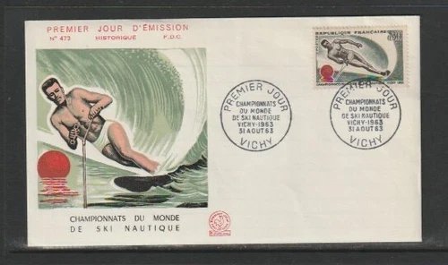 France 1963 SG1624 FDC (Vichy) World Water Skiing Championships, Vichy No:473