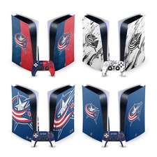 OFFICIAL NHL COLUMBUS BLUE JACKETS VINYL SKIN FOR SONY PS5 DISC EDITION BUNDLE